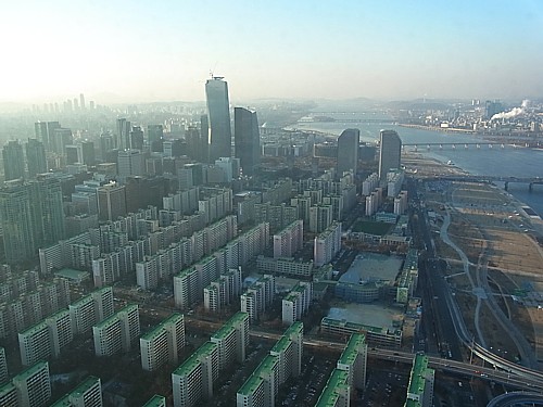 韓国高層ビルからの眺め