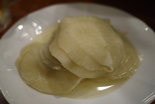 大根の薄切り