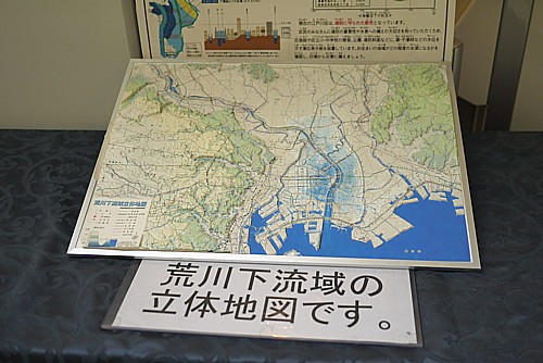 荒川下流域の立体地図