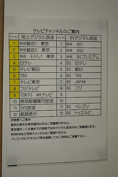 チャンネル表