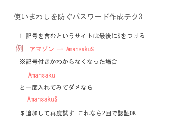 パスワードが覚えきれない